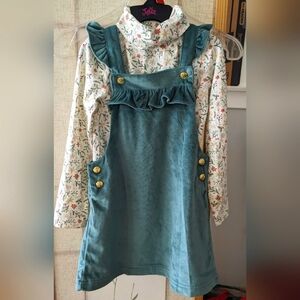 ❤ Tahari Two Piece Velour Turtleneck Girls 👗 Dress